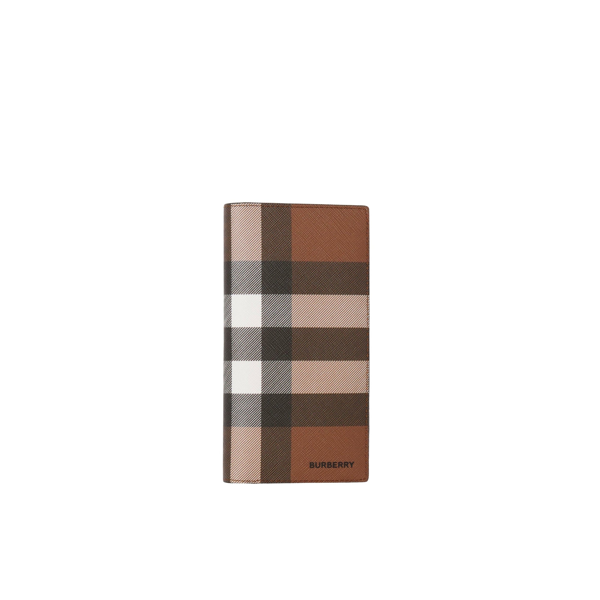 Portefeuille continental à motif check - Dark Birch Brown
