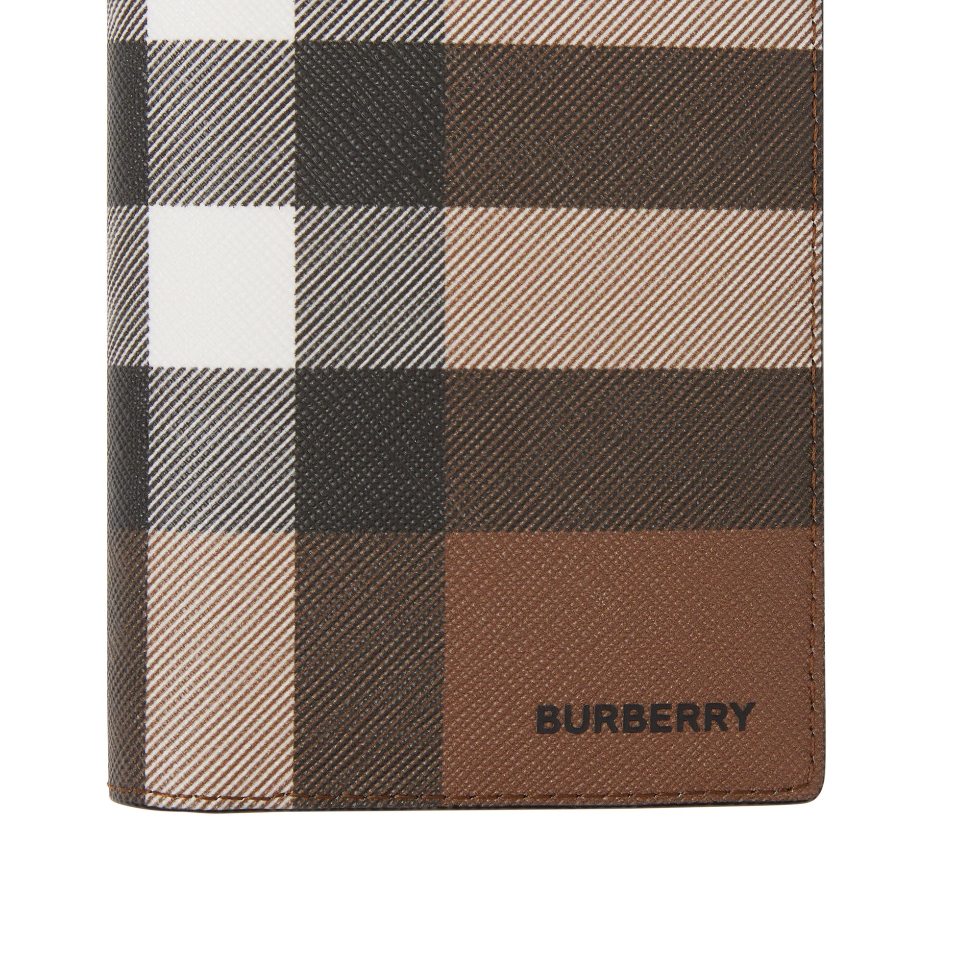Portefeuille continental à motif check - Dark Birch Brown