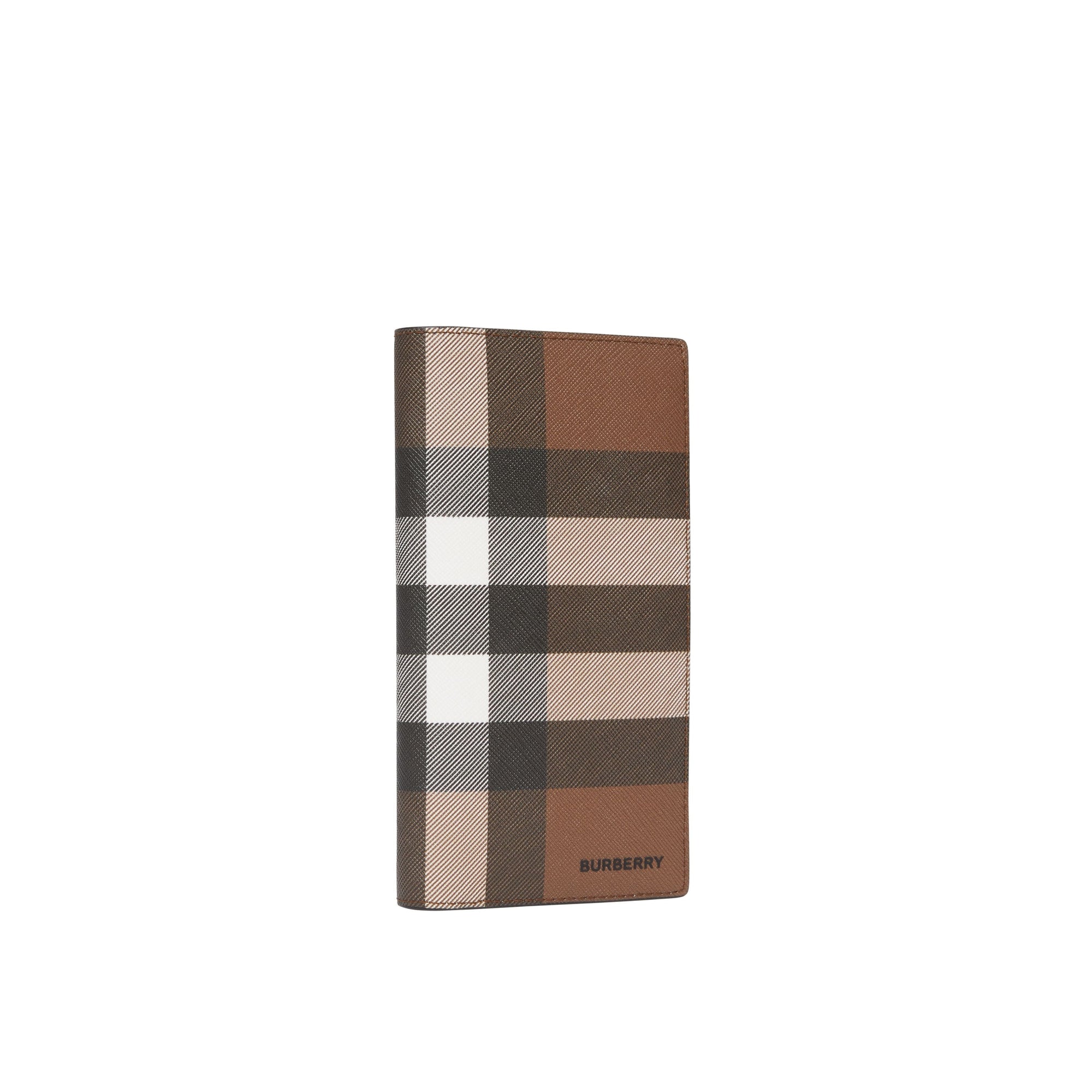 Portefeuille continental à motif check - Dark Birch Brown