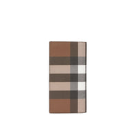Portefeuille continental à motif check - Dark Birch Brown