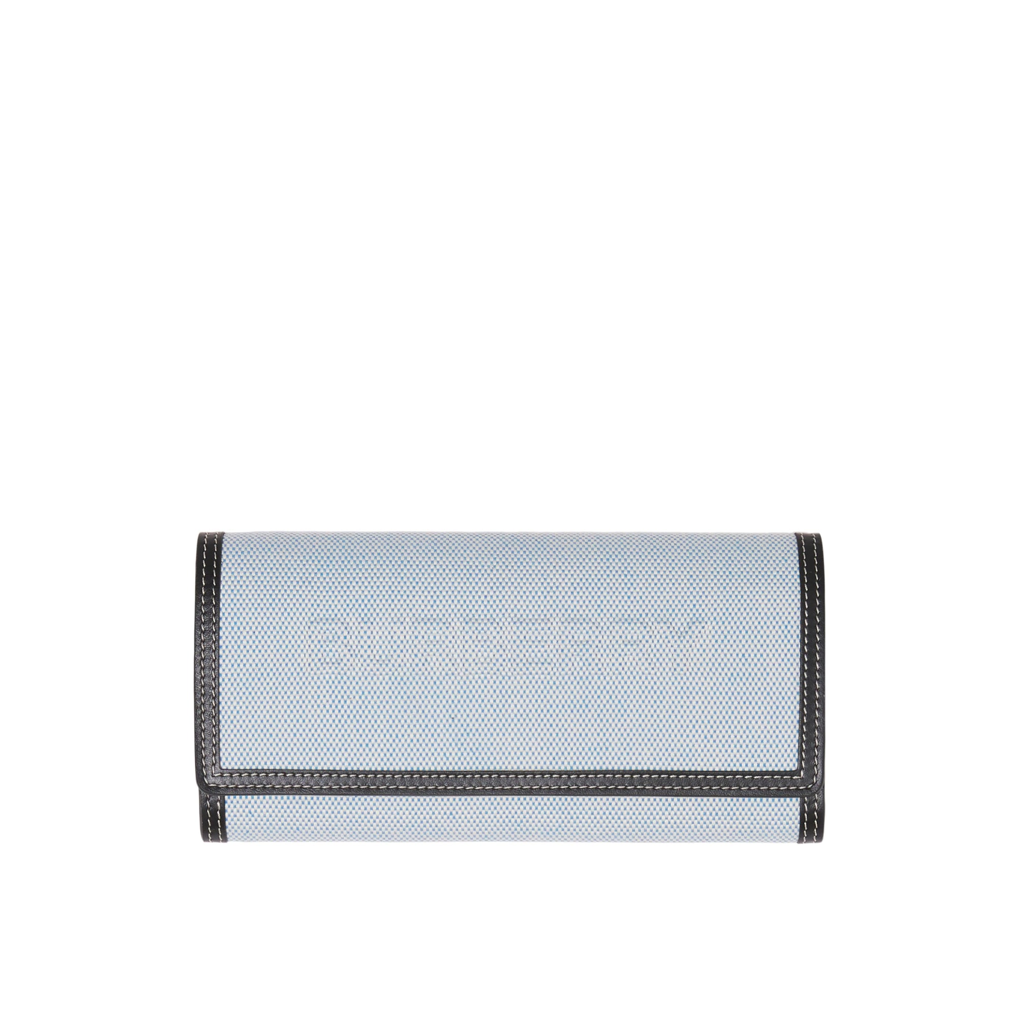 Portefeuille continental en toile de coton avec logo - Vivid Cobalt