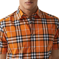 Chemise à manches courtes à motif check - Deep Orange