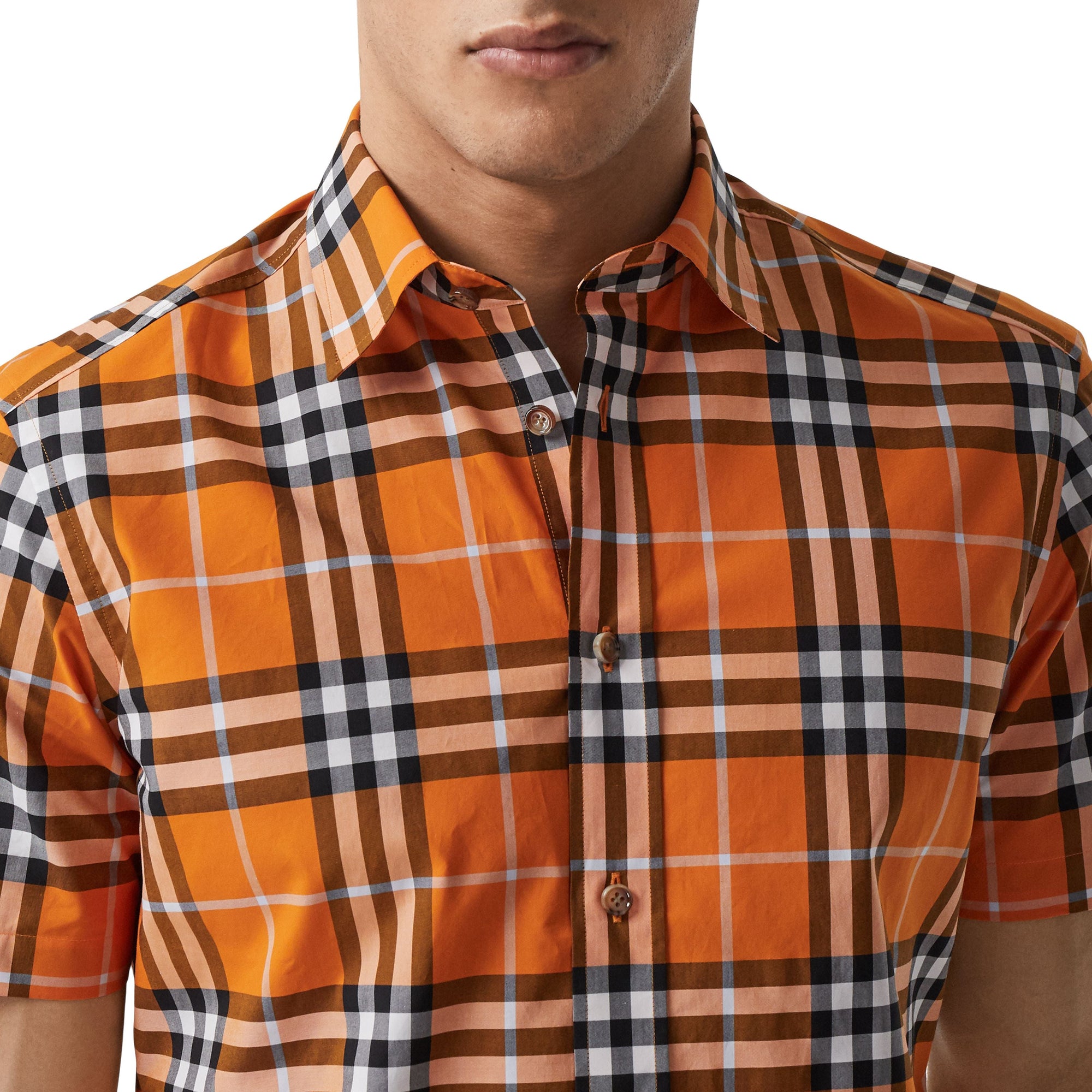 Chemise à manches courtes à motif check - Deep Orange