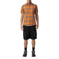 Chemise à manches courtes à motif check - Deep Orange