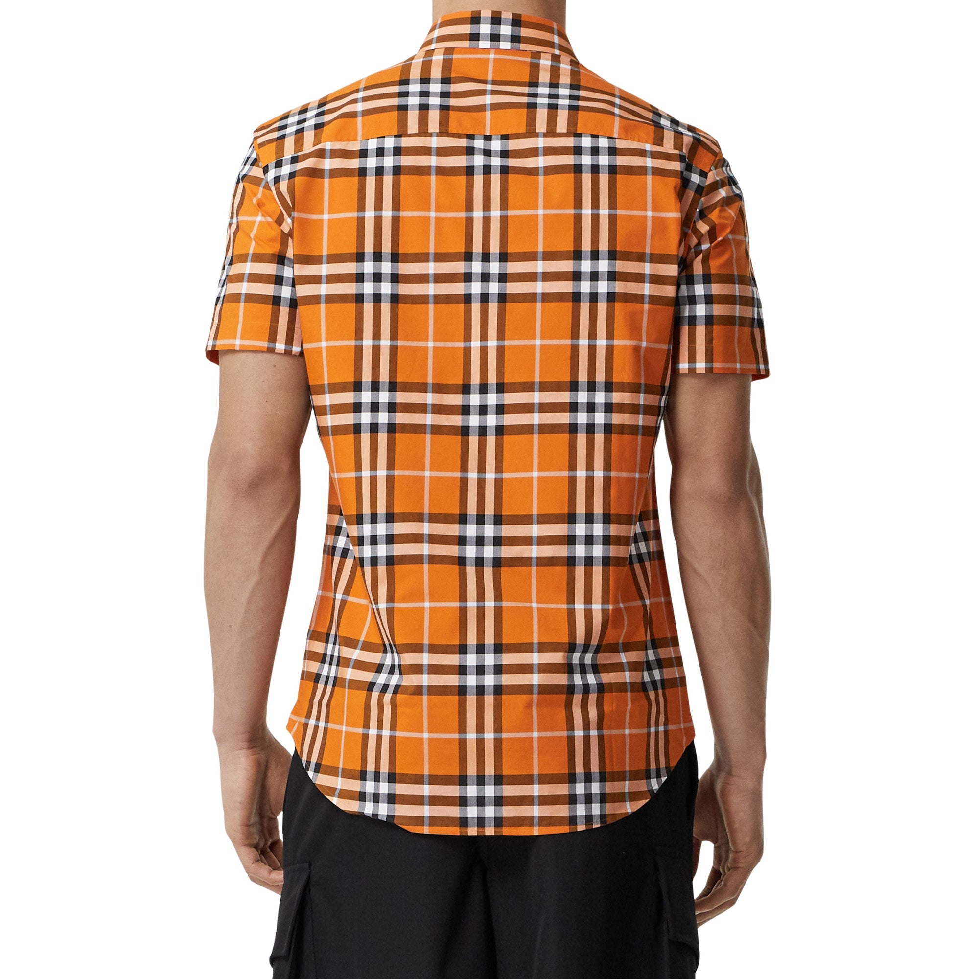 Chemise à manches courtes à motif check - Deep Orange