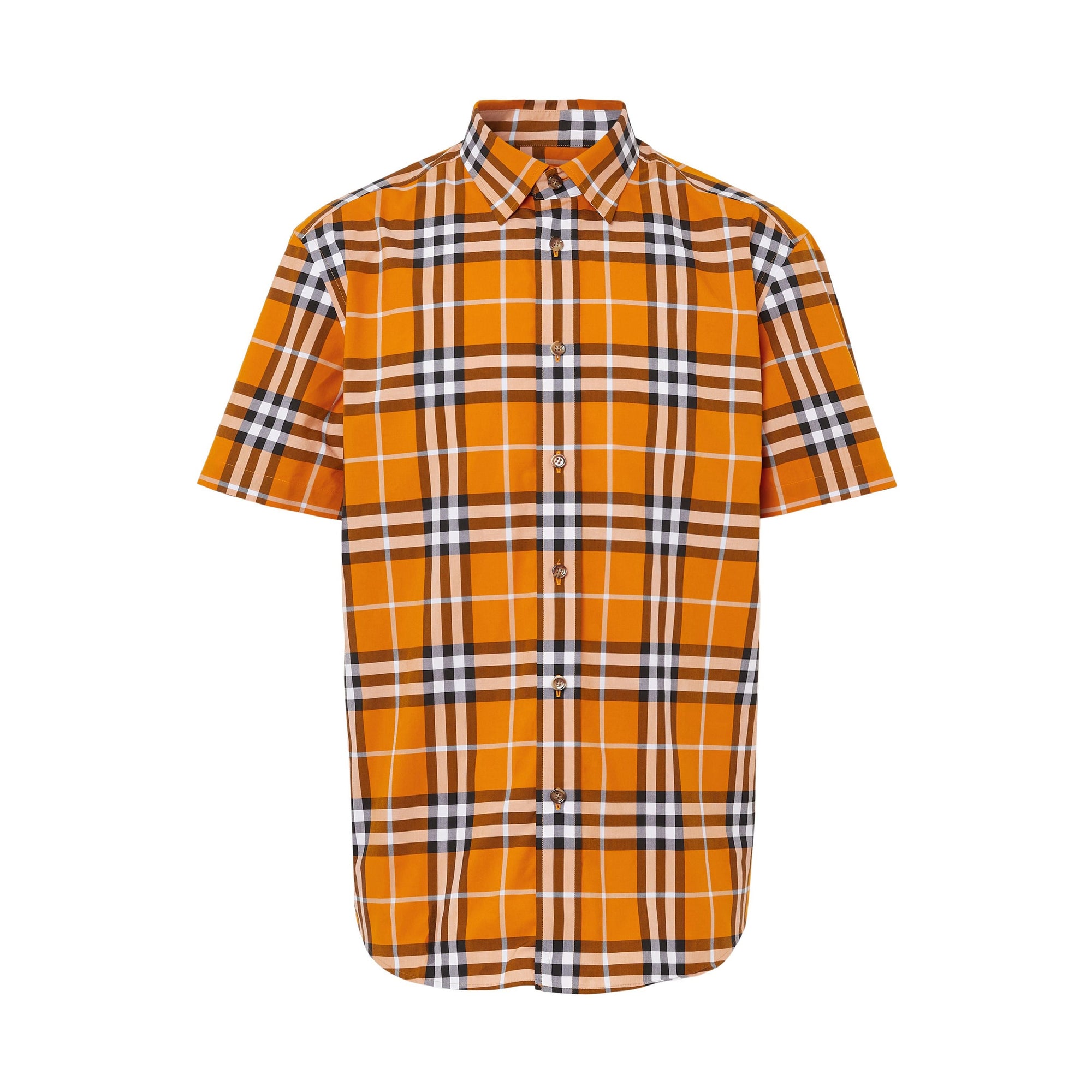 Chemise à manches courtes à motif check - Deep Orange