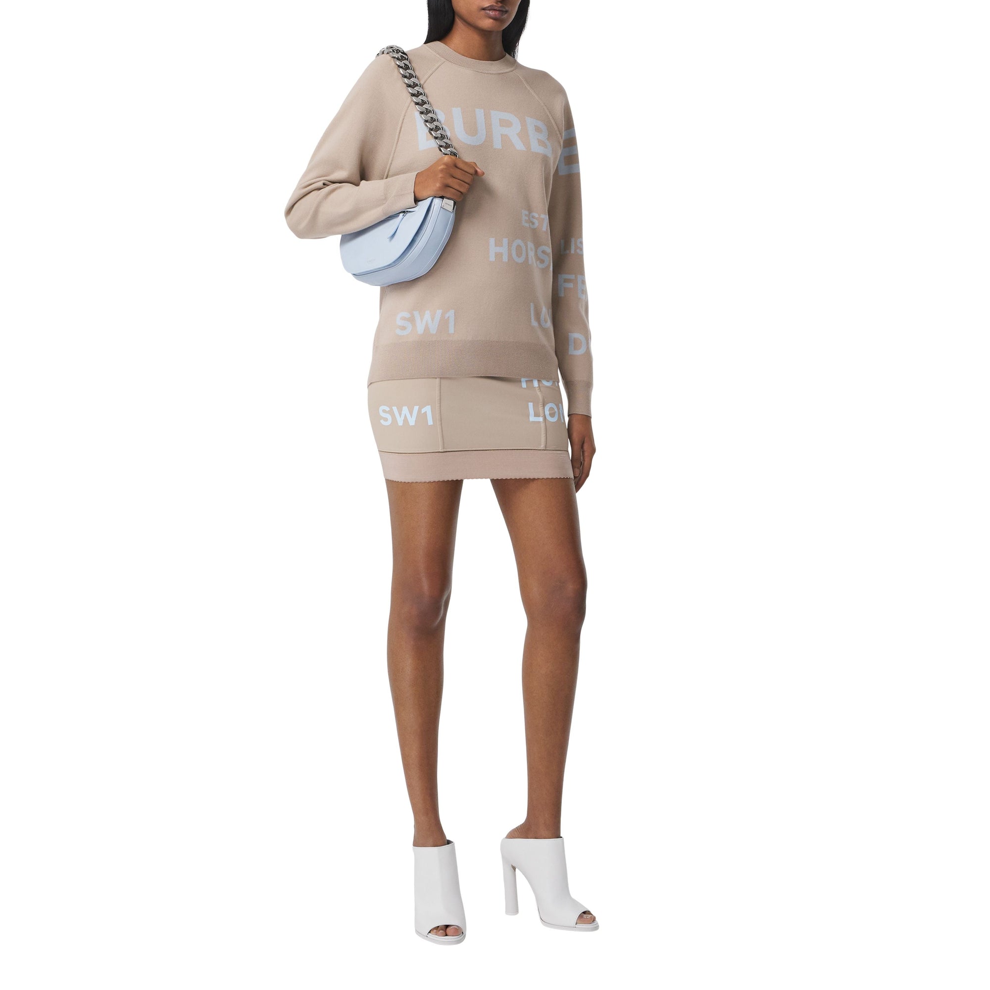 Mini-jupe en jersey stretch Horseferry - Soft Fawn