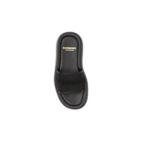 Mules plates en mesh et cuir à logo brodé - Black
