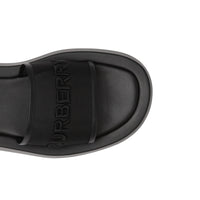 Mules plates en mesh et cuir à logo brodé - Black