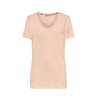 T-shirt en v en jersey de coton - City Pink
