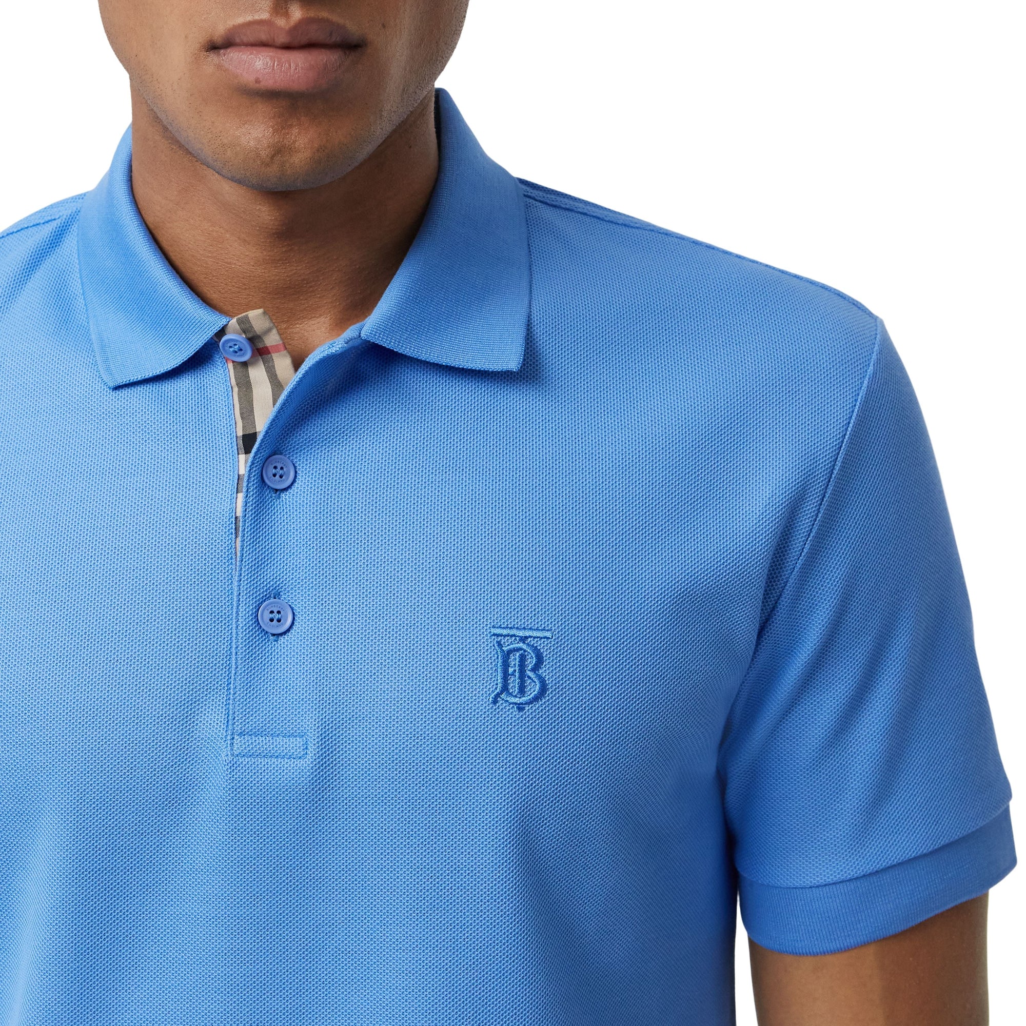 Polo à manches courtes et broderie - Vivid Cobalt