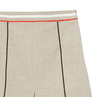 Jupe trapèze en laine mélangée à plis ronds - Ecru Check