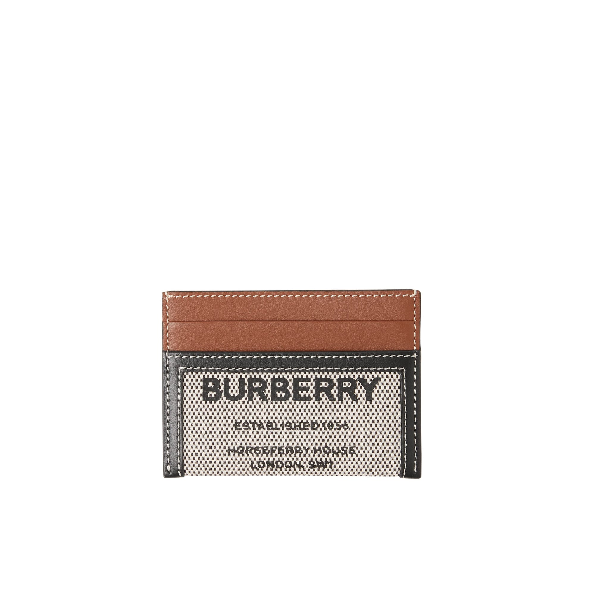 Porte-cartes en toile de coton et cuir Horseferry - Black & Tan
