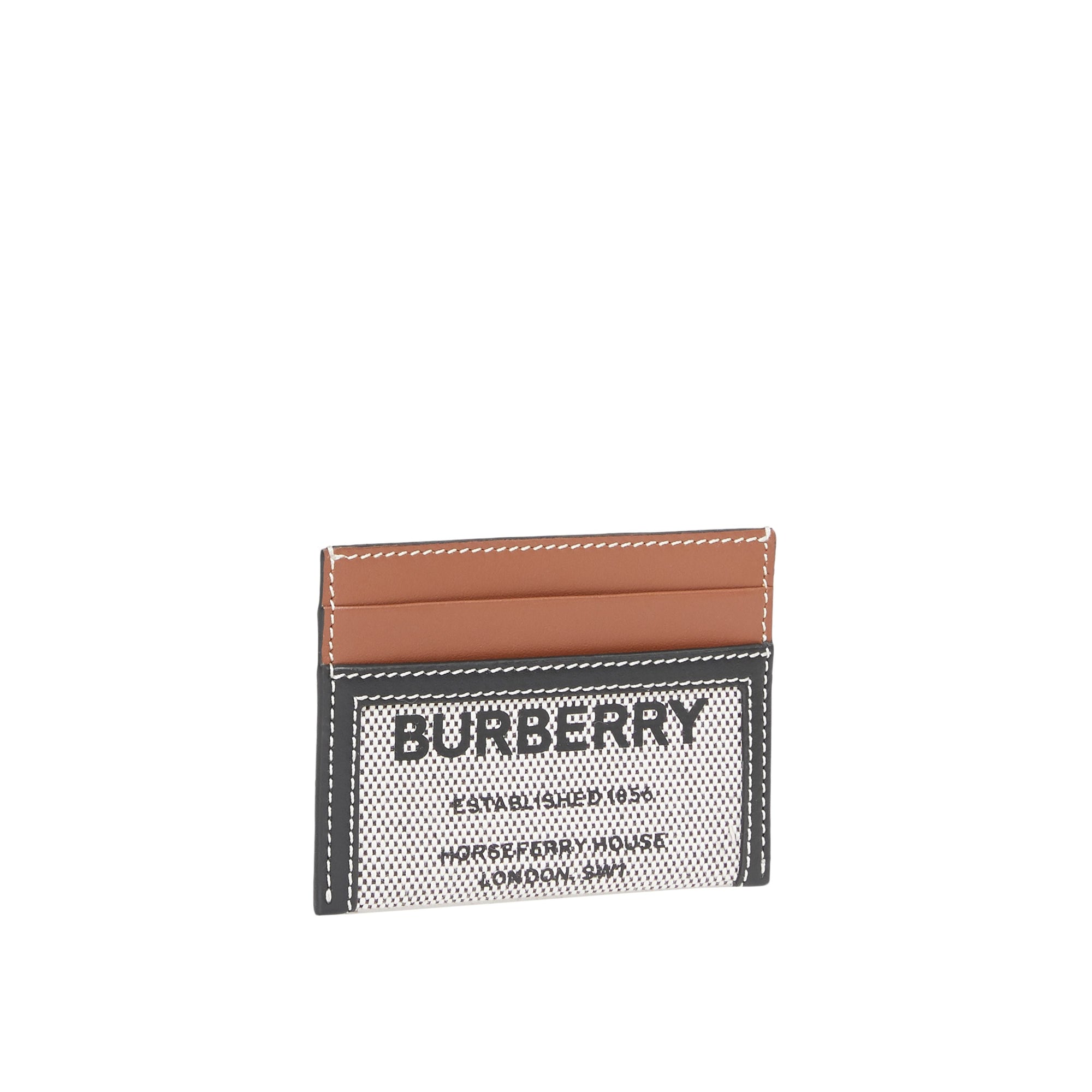 Porte-cartes en toile de coton et cuir Horseferry - Black & Tan