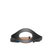 Ceinture en cuir surpiqué avec découpes - Black