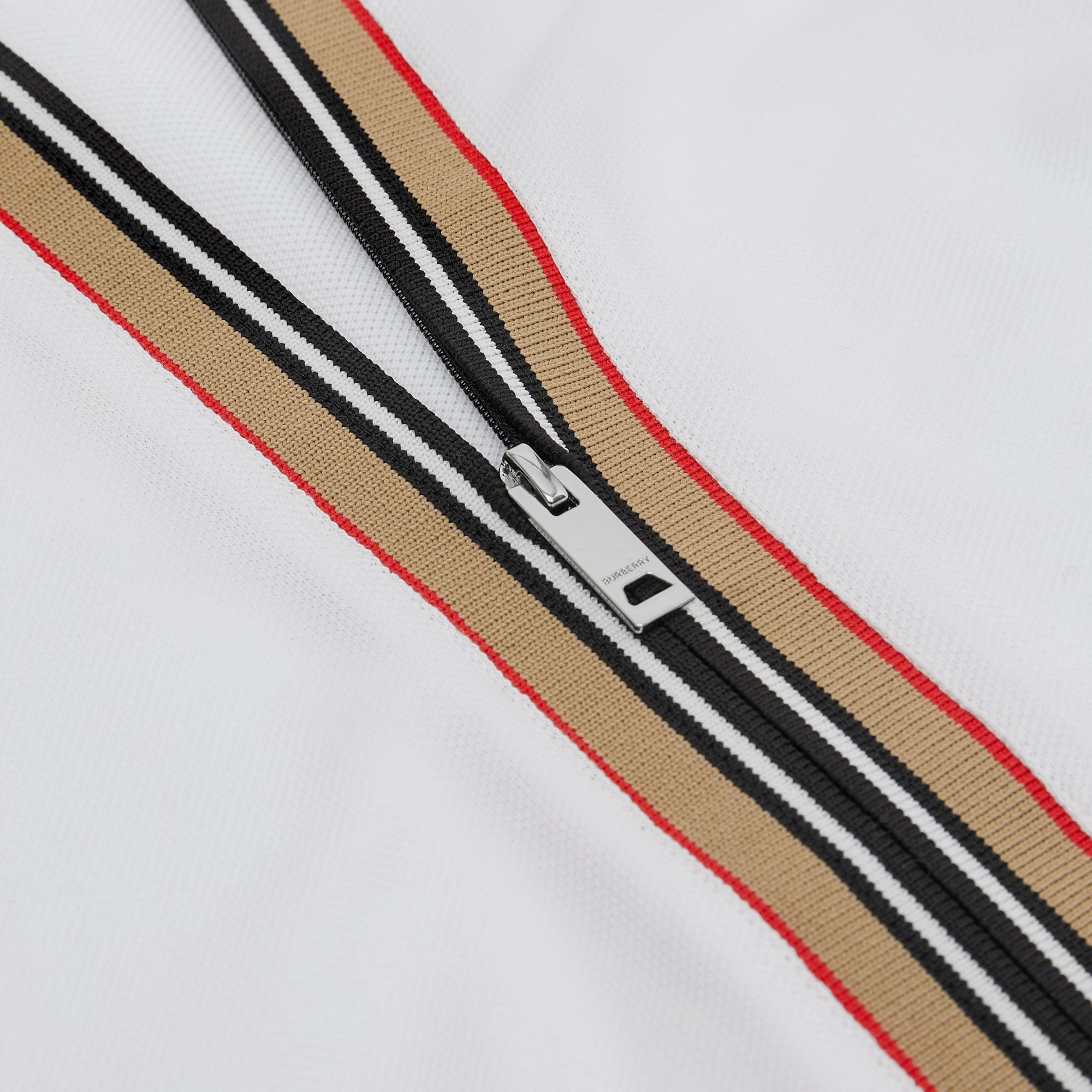Robe polo zippée en coton avec rayures iconiques - White