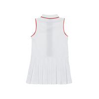 Robe polo zippée en coton avec rayures iconiques - White