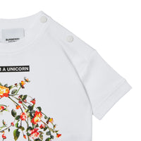 T-shirt en coton à imprimé Licorne - White