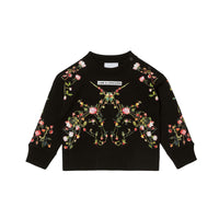 Sweat-shirt en coton à imprimé montage - Black