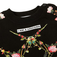 Sweat-shirt en coton à imprimé montage - Black