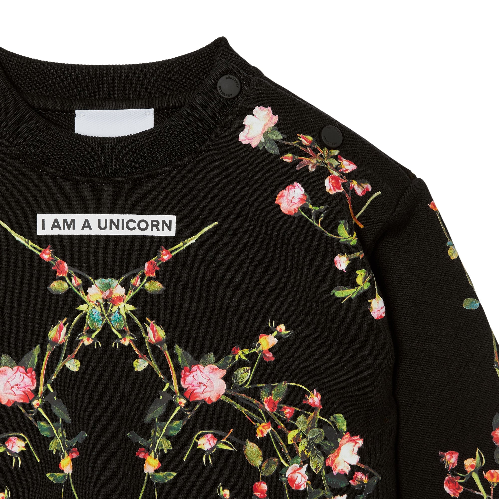 Sweat-shirt en coton à imprimé montage - Black