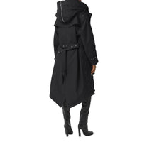 Parka matelassée en ramie et coton avec capuche amovible - Black