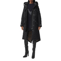 Parka matelassée en ramie et coton avec capuche amovible - Black