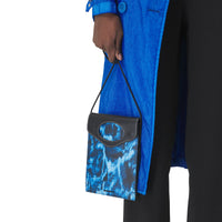 Étui pour téléphone Pocket en cuir à imprimé vaguelette - Midnight Navy