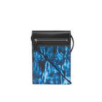 Étui pour téléphone Pocket en cuir à imprimé vaguelette - Midnight Navy
