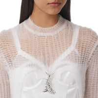 Collier à maillons plaqué palladium avec fossile marin - Palladiom