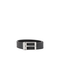 Ceinture réversible en tissu à motif London check - Dark Charcoal & Black