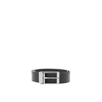Ceinture réversible en tissu à motif London check - Dark Charcoal & Black