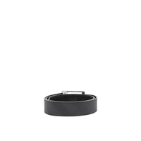 Ceinture réversible en tissu à motif London check - Dark Charcoal & Black