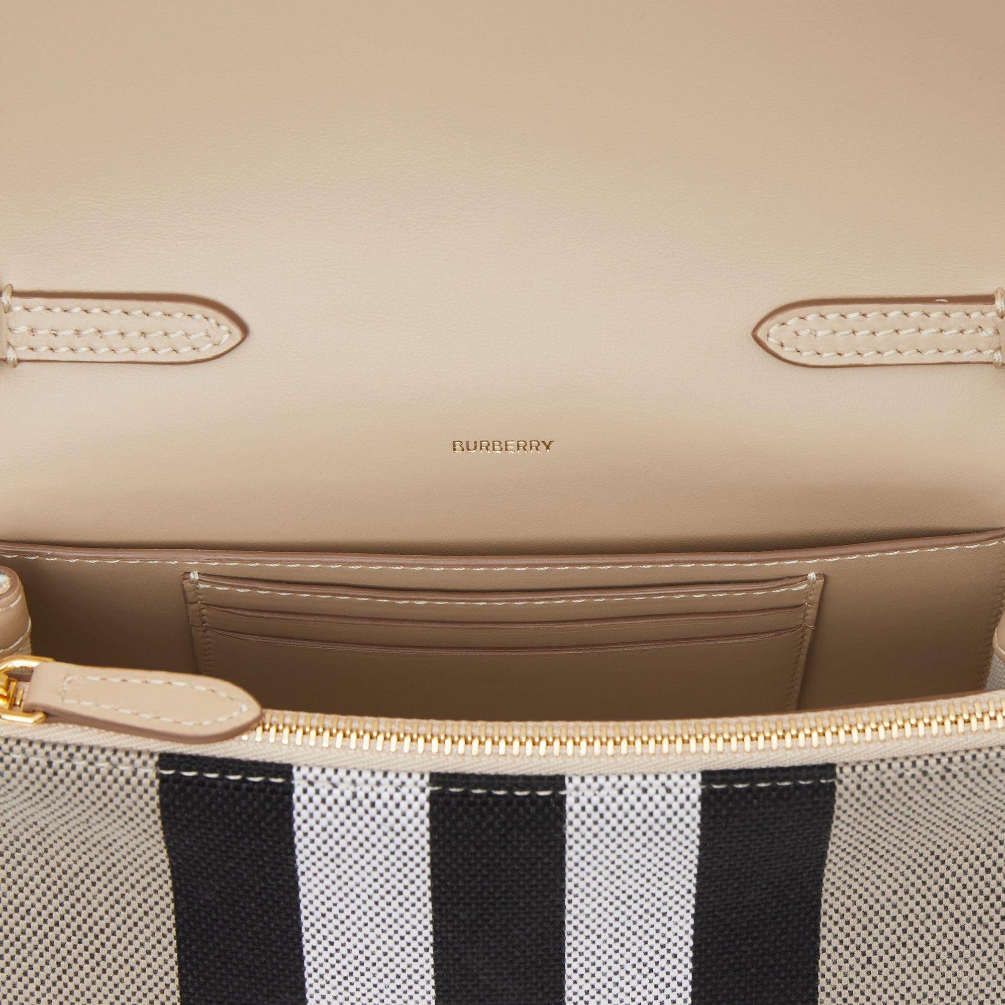 Petit sac à bandoulière en toile Check - Soft Fawn