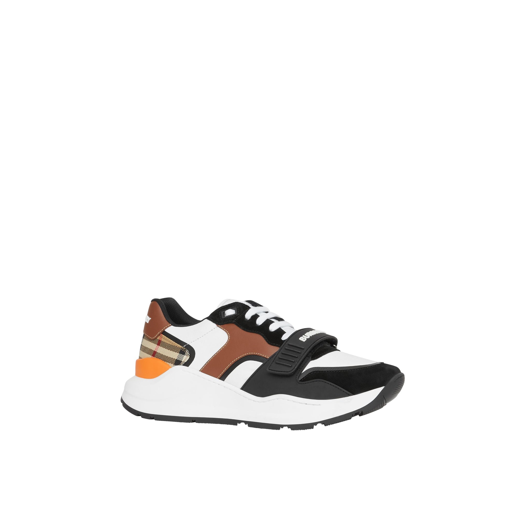Sneakers à motif Vintage check en cuir - Black & Archive Beige