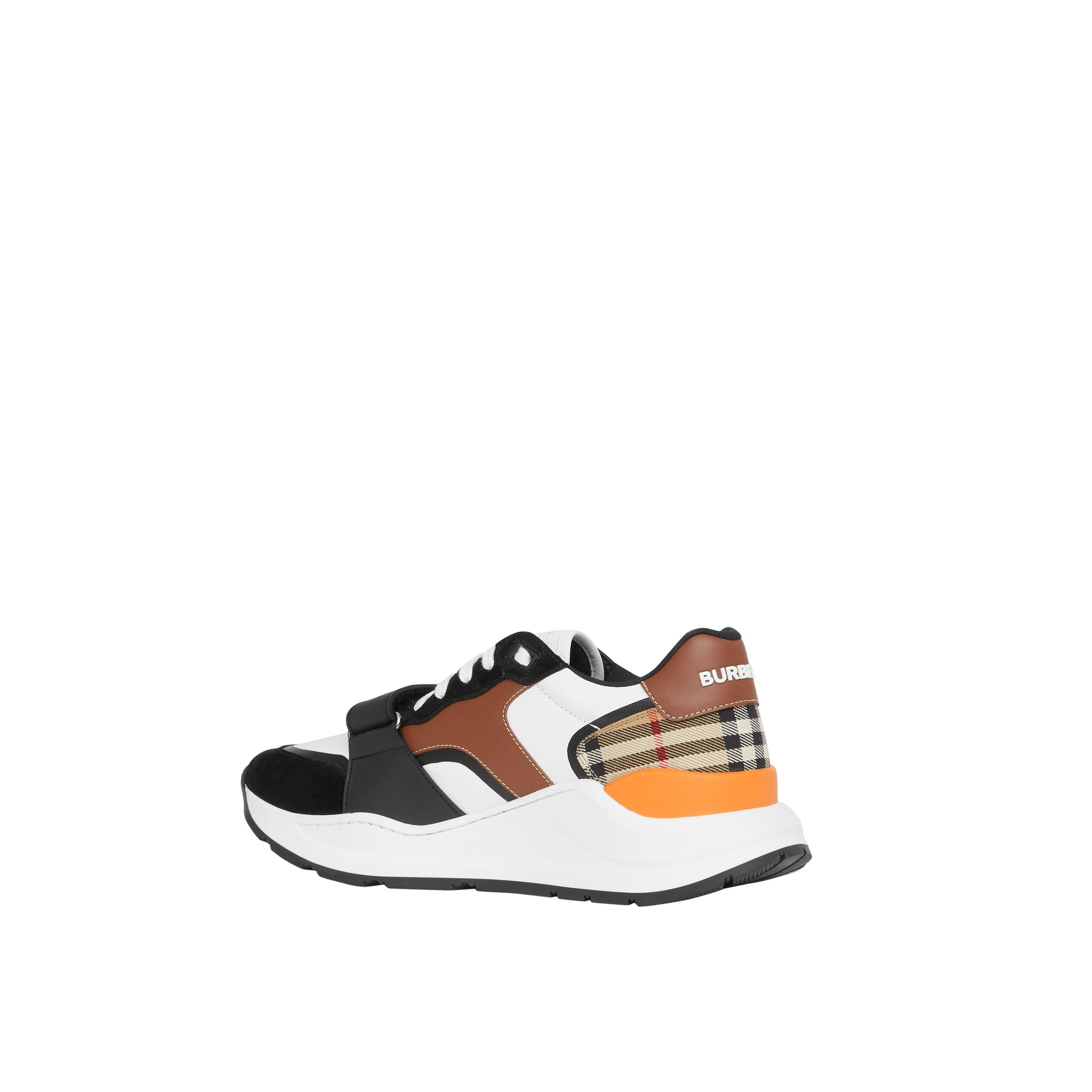 Sneakers à motif Vintage check en cuir - Black & Archive Beige