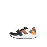 Sneakers à motif Vintage check en cuir - Black & Archive Beige