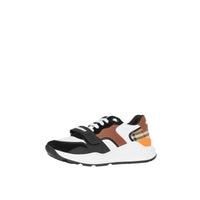 Sneakers à motif Vintage check en cuir - Black & Archive Beige
