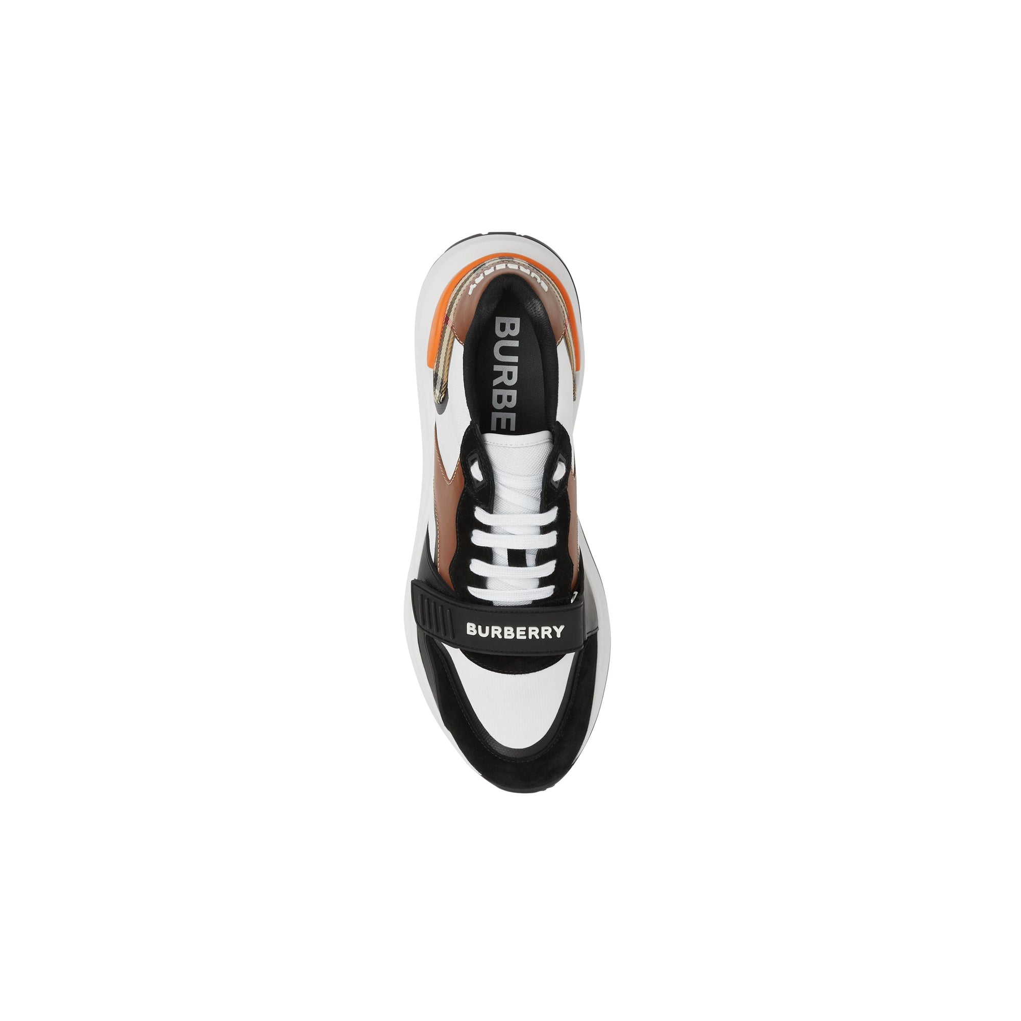 Sneakers à motif Vintage check en cuir - Black & Archive Beige