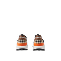 Sneakers à motif Vintage check en cuir - Black & Archive Beige