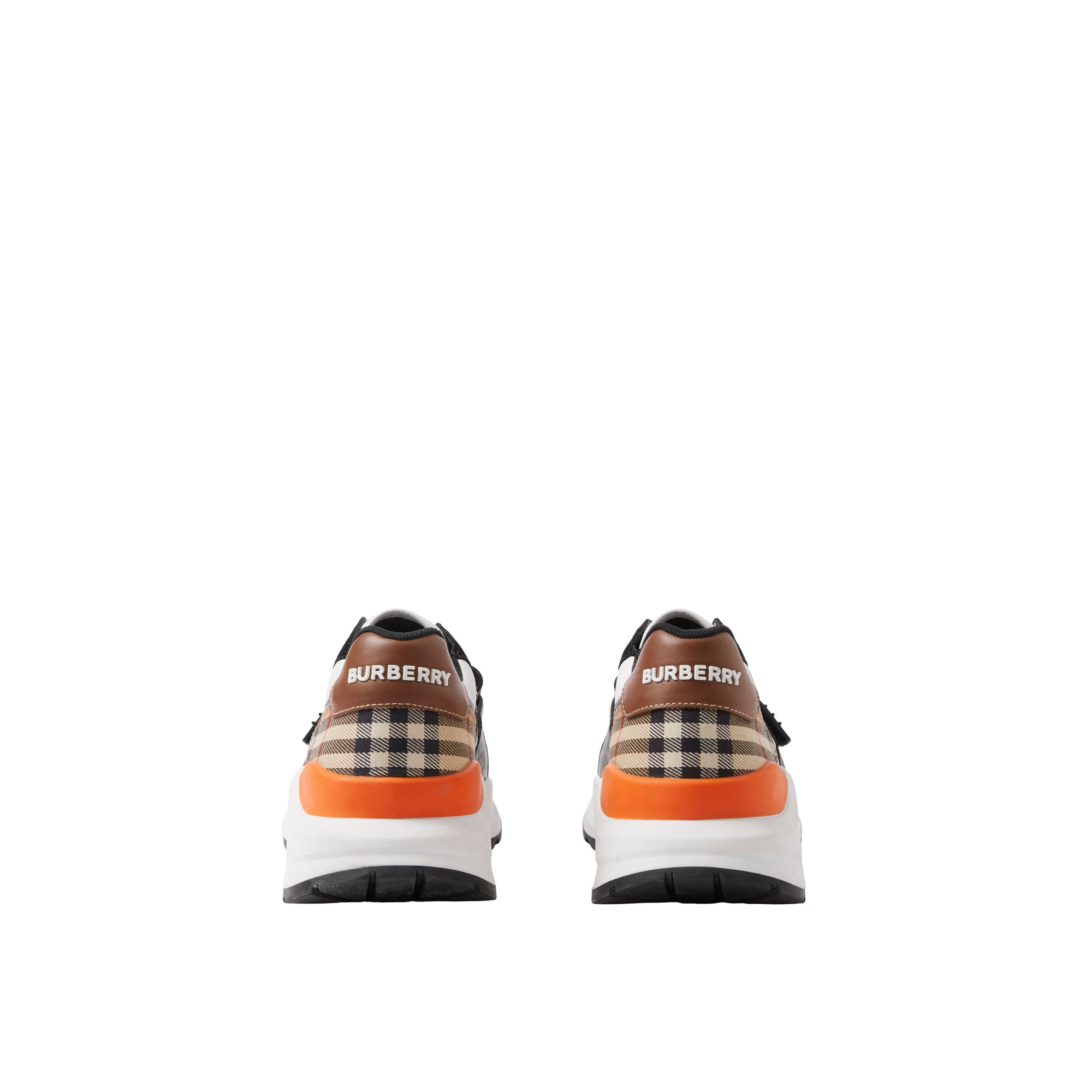 Sneakers à motif Vintage check en cuir - Black & Archive Beige