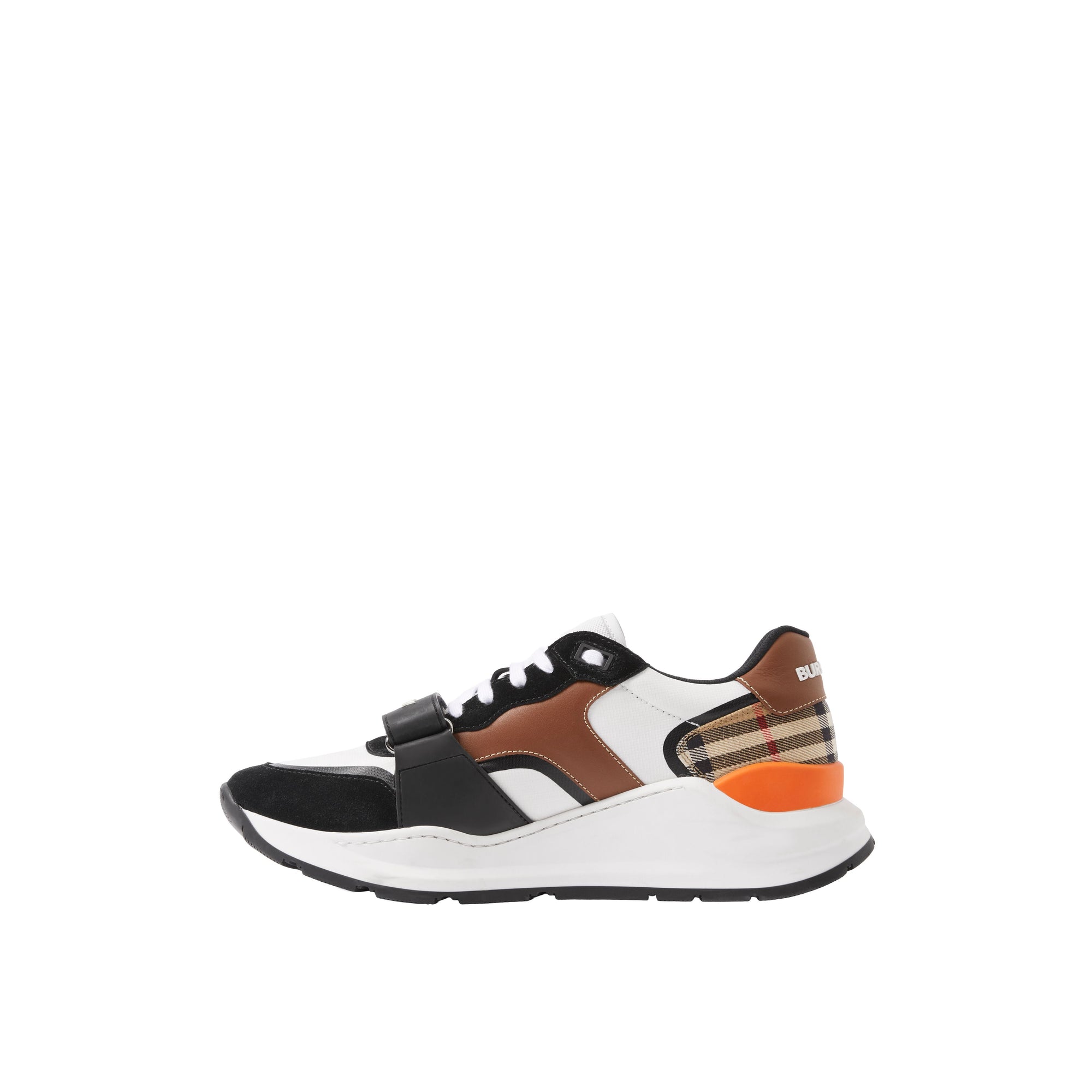 Sneakers à motif Vintage check en cuir - Black & Archive Beige