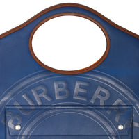 Sac Pocket plat en cuir tricolore à logo - Ink Blue & Black
