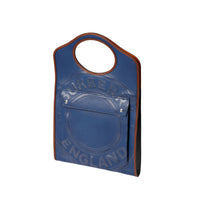 Sac Pocket plat en cuir tricolore à logo - Ink Blue & Black