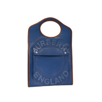 Sac Pocket plat en cuir tricolore à logo - Ink Blue & Black
