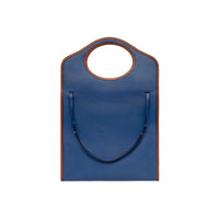 Sac Pocket plat en cuir tricolore à logo - Ink Blue & Black