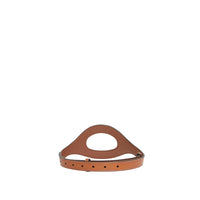Ceinture en cuir surpiqué avec découpes - Briar Brown