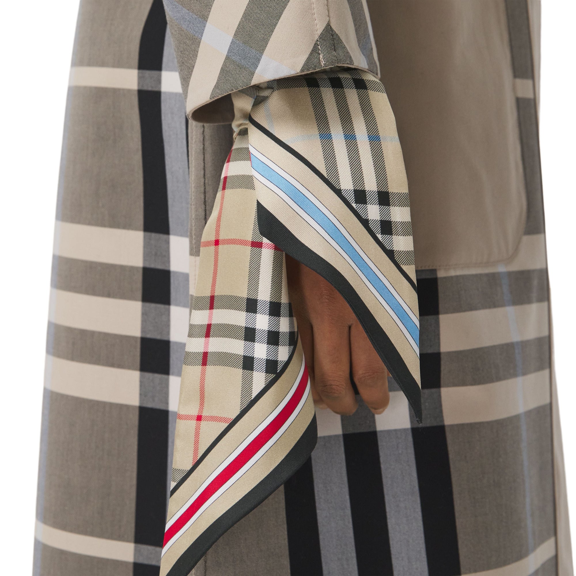 Foulard ultrafin en soie à motif Vintage check - Archive Beige