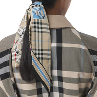 Foulard ultrafin en soie à motif Vintage check - Archive Beige