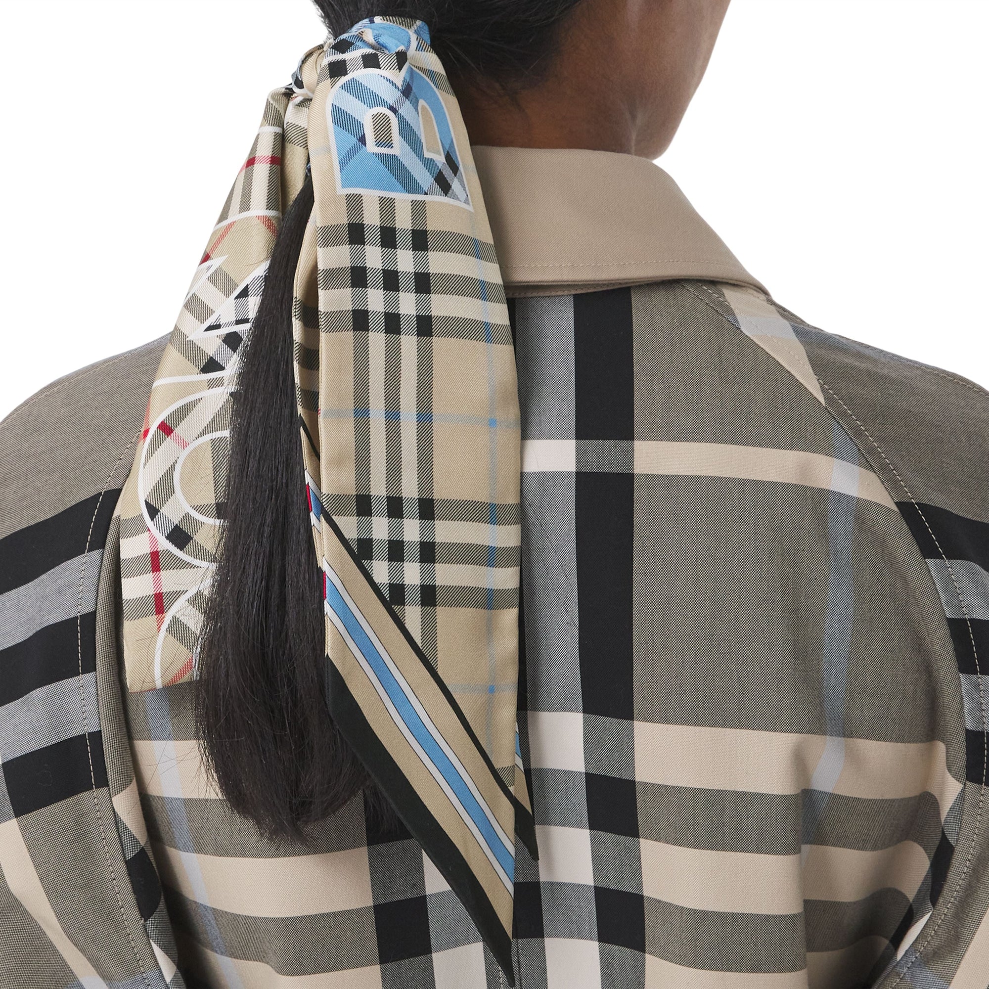 Foulard ultrafin en soie à motif Vintage check - Archive Beige